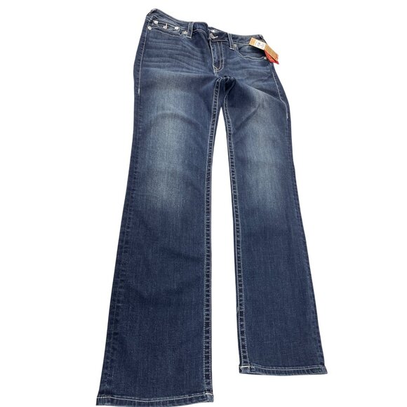 True Religion Denim - True Religion Womens Blue Super Stretch Slim Straight SIze 33 SKU 9278